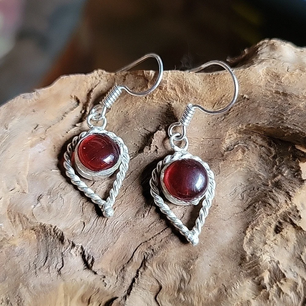 🔥LAST PAIR🔥 Carnelian Vintage Twist Drop Earrings, S925